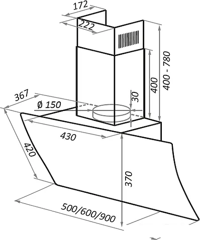 Кухонная вытяжка MAUNFELD Sky Star Chef 60 (белый)