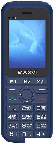 Кнопочный телефон Maxvi RT-03 (синий)