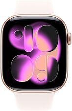 Умные часы Apple Watch Series 11 46 мм (алюминиевый корпус, розовое золото/легкие румяна, спортивный силиконовый ремешок S/M)