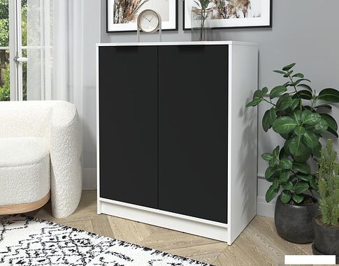 Тумба Интерлиния Концепт КТ-Т84 (черный/белый платинум)