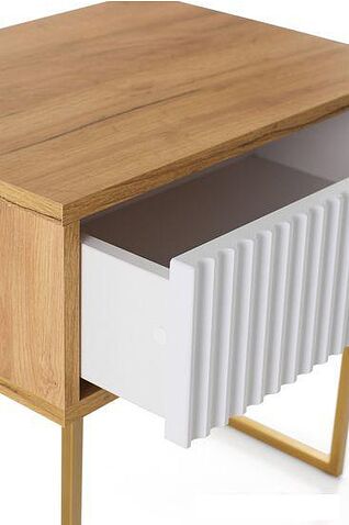 Журнальный столик RasGar Грация 6 (золотой/дуб сантана/белый)