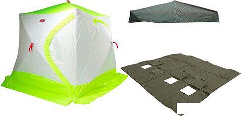 Палатка для зимней рыбалки Медведь Куб-3 зимняя с полом Оксфорд 210 и накидкой