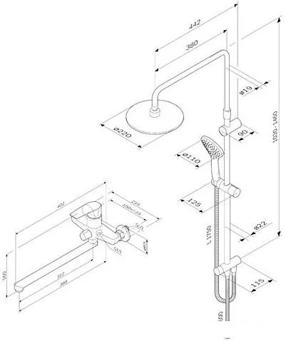 Душевая система AM.PM Gem F40890A94