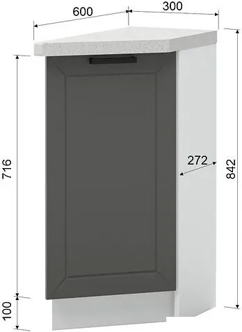 Шкаф напольный Mio Tesoro Альфа ШНТ 300 (белый/холст вулкан)
