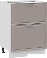 Шкаф напольный Трия Белладжио 1Н8Я2 с двумя ящиками (белый/софт капучино)