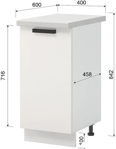 Шкаф напольный Mio Tesoro Пасадена ШН 400 (белый/белый бриллиант)