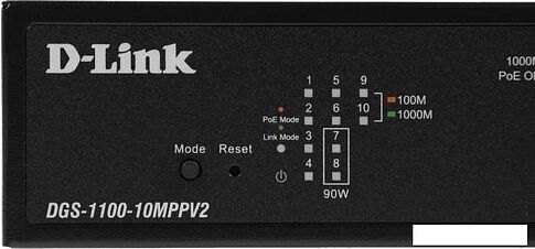 Управляемый коммутатор 2-го уровня D-Link DGS-1100-10MPPV2/A