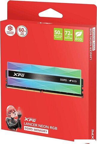 Оперативная память ADATA XPG Lancer Neon RGB 2x16ГБ DDR5 6000 МГц AX5U6000C3016G-DCLANRSG