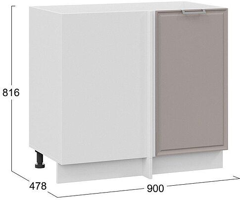 Шкаф напольный Трия Белладжио 1Н9У (белый/софт капучино)