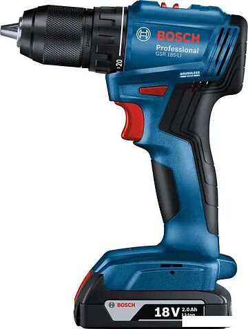 Дрель-шуруповерт Bosch GSR 185-LI Professional 06019K3080 (с 2-мя АКБ, кейс)