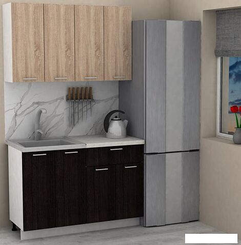 Готовая кухня ЭлиГард Lion 1.2 (дуб сонома/дуб марбург/королевский опал)