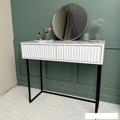 Консольный стол Shtabe Royal 5011 эко (белый/белый/черный)