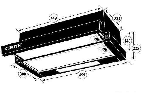 Кухонная вытяжка CENTEK CT-1840-50 (белый)