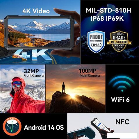 Смартфон Cubot KingKong X 16GB/256GB (черный)