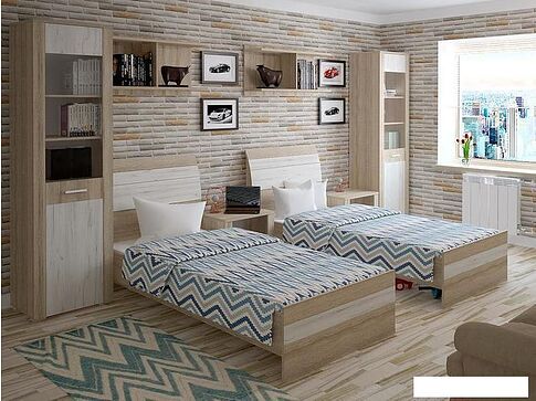 Комод Интерлиния Коламбия КЛ-10 (дуб сонома/дуб белый)