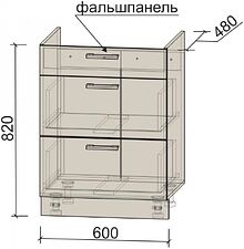 Шкаф напольный Интерлиния Компо НШ60ВП (белый платинум)