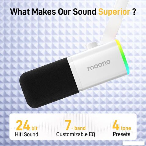 Проводной микрофон Maono PD100X (белый)