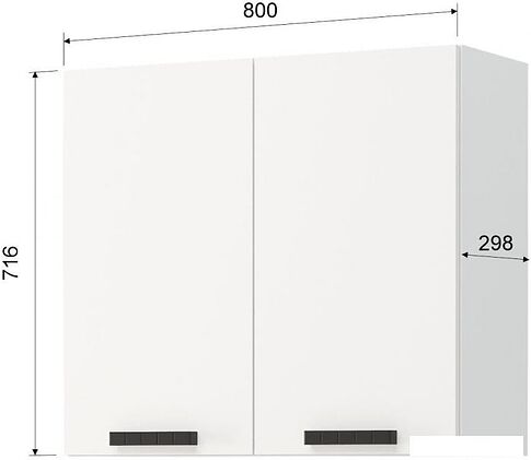 Шкаф навесной Mio Tesoro Пасадена ШВ 800 (белый/белый бриллиант)