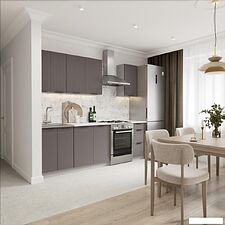 Готовая кухня Кортекс-мебель Корнелия Марика 1.8 (графит софт/мрамор итальянский)