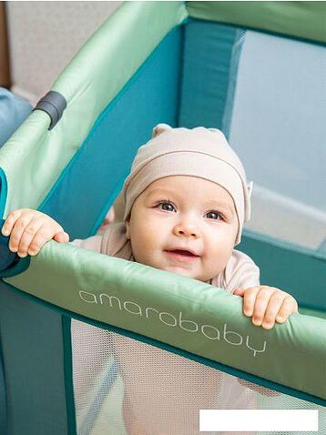 Игровой манеж Amarobaby Walky Good Day Fox (оливковый)