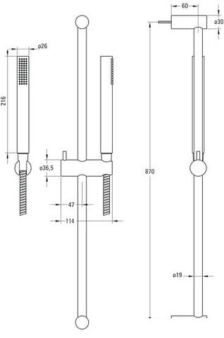 Душевая гарнитура Deante Karbo NCC B51K
