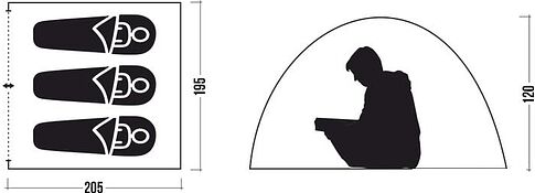 Треккинговая палатка Jungle Camp Easy Tent 3 (зеленый/серый)