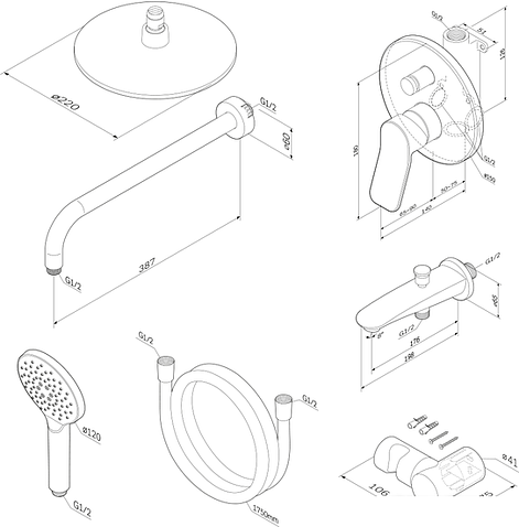 Душевая система AM.PM X-Joy FB85A10020