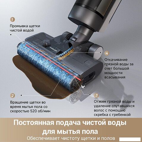 Вертикальный моющий пылесос Dreame G10 Pro Wet and Dry Vacuum (евровилка)