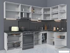 Готовая кухня Интерлиния Мила Матте 1.5x2.7 Б правая (луна-луна-травертин серый) Готовая кухня Интерлиния Мила Матте 1.5x2.7 Б правая (луна-луна-травертин серый)