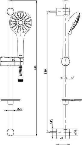 Душевой гарнитур  E.C.A. Logika 102146027EX