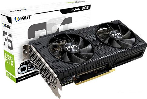 Видеокарта Palit GeForce RTX 3050 Dual OC 8G NE63050T19P1-190AD