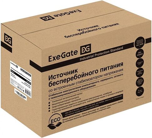 Источник бесперебойного питания ExeGate SpecialPro Smart LLB-2000.LCD.AVR.2SH.RJ.USB EX292632RUS