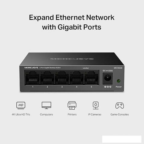 Неуправляемый коммутатор Mercusys MS105GS