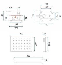 Душевая система  Rea Oval P8466