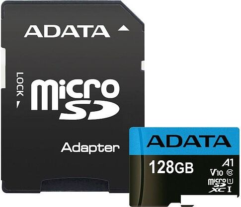 Карта памяти A-Data Premier AUSDX128GUICL10A1-RA1 microSDXC 128GB (с адаптером)