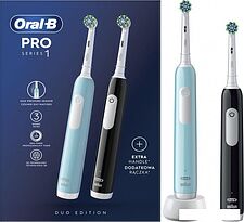 Комплект зубных щеток Oral-B Pro Series 1 D305.523.3H (2 шт, черный/бирюзовый) Комплект зубных щеток Oral-B Pro Series 1 D305.523.3H (2 шт, черный/бирюзовый)