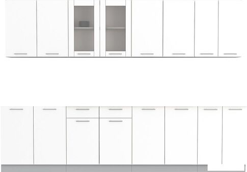 Готовая кухня Интерлиния Мила 30 без столешницы (белый платинум)