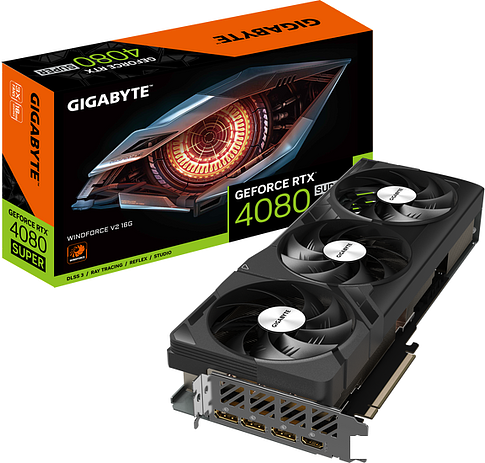 Видеокарта Gigabyte GeForce RTX 4080 Super Windforce V2 16G GV-N408SWF3V2-16GD