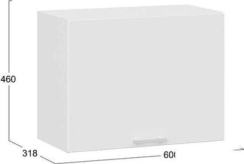 Шкаф навесной Трия Габриэлла 1ВВ6Г с одной откидной дверью (белый/сноу)