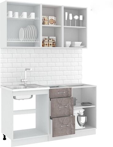 Кухня Кортекс-мебель Корнелия Лира 1.5 без столешницы (капучино/оникс)