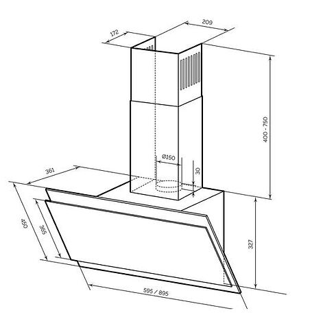 Кухонная вытяжка LEX Furia 900 (черный)