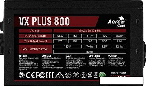 Блок питания AeroCool VX-800 Plus
