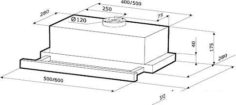Кухонная вытяжка Krona Kamilla 600 Dark Glass