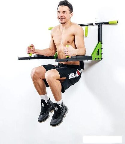 Турник с брусьями Absolute Champion Триумф Pro (черный/салатовый)