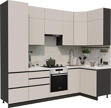 Готовая кухня ВерсоМебель Эко Премиум 1.2x2.7 правая (кашемир/ст. мрамор лацио)