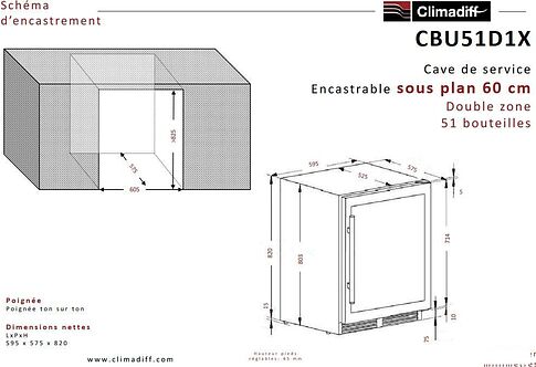 Винный шкаф Climadiff CBU51D1X