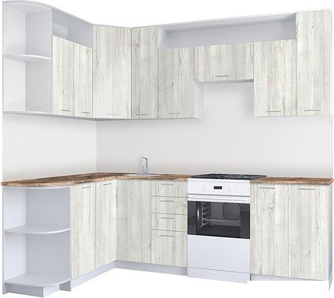 Готовая кухня Артём-Мебель Виола СН-114 без стекла ДСП 1.5x2.6 левая (сосна винтерберг)