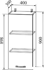 Шкаф навесной ДСВ Тренто ВП 400 правый (серый/белый)