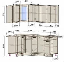 Готовая кухня Интерлиния Мила 12x19 (серебро/дуб веллингтон/белый гранит)
