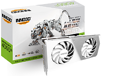 Видеокарта Inno3D GeForce RTX 4060 Ti 8GB Twin X2 OC White N406T2-08D6X-171153W Видеокарта Inno3D GeForce RTX 4060 Ti 8GB Twin X2 OC White N406T2-08D6X-171153W
